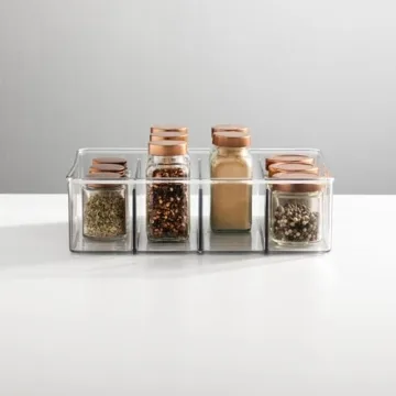 mDesign Stackable Tea Bag Organizer Clear 4 Compartments