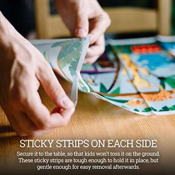 HomeWorthy 40 Pack Disposable Placemats for Baby, 3 Design Pack Baby Eating Mat, 12" x 18" Sticky Kids Placemats, Baby & Toddler Placemat for Restaurants, Plastic Kids Placemats for Dining Table