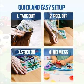 HomeWorthy 40 Pack Disposable Placemats for Baby, 3 Design Pack Baby Eating Mat, 12" x 18" Sticky Kids Placemats, Baby & Toddler Placemat for Restaurants, Plastic Kids Placemats for Dining Table