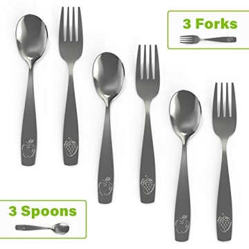Stainless Steel Kids Silverware Set for Easy Eating