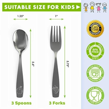 Stainless Steel Kids Silverware Set for Easy Eating