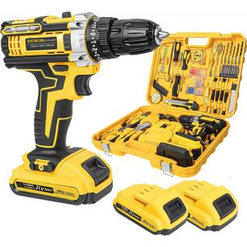 119 PCS Home Tool Set with Cordless Drill