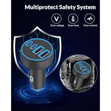 4 in 1 USB C Car Charger - Fast Charge Anywhere!
