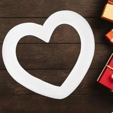 HOLIDYOYO 2pcs Craft Foam Heart Foam Wreath Forms Heart Shaped Craft Modeling Polystyrene Wreath Ring Frames for Wedding Valentines Day Projects Sculpture DIY Arts Crafts