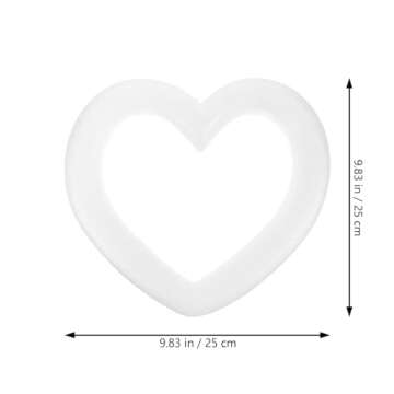 HOLIDYOYO 2pcs Craft Foam Heart Foam Wreath Forms Heart Shaped Craft Modeling Polystyrene Wreath Ring Frames for Wedding Valentines Day Projects Sculpture DIY Arts Crafts