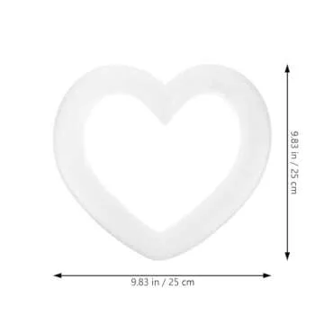 HOLIDYOYO 2pcs Craft Foam Heart Foam Wreath Forms Heart Shaped Craft Modeling Polystyrene Wreath Ring Frames for Wedding Valentines Day Projects Sculpture DIY Arts Crafts