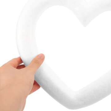 HOLIDYOYO 2pcs Craft Foam Heart Foam Wreath Forms Heart Shaped Craft Modeling Polystyrene Wreath Ring Frames for Wedding Valentines Day Projects Sculpture DIY Arts Crafts