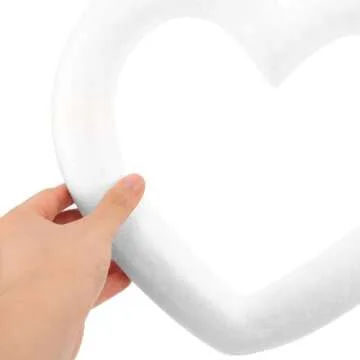 HOLIDYOYO 2pcs Craft Foam Heart Foam Wreath Forms Heart Shaped Craft Modeling Polystyrene Wreath Ring Frames for Wedding Valentines Day Projects Sculpture DIY Arts Crafts