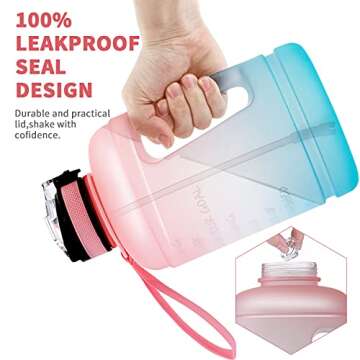 BOTTLE BOTTLE 64oz Motivational Water Bottle - Pink Blue