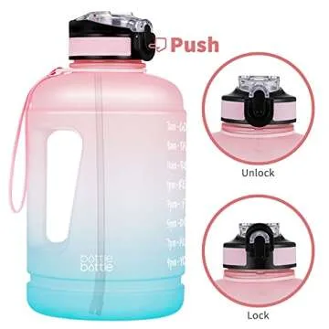 BOTTLE BOTTLE 64oz Motivational Water Bottle - Pink Blue