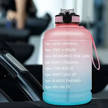 BOTTLE BOTTLE 64oz Motivational Water Bottle - Pink Blue