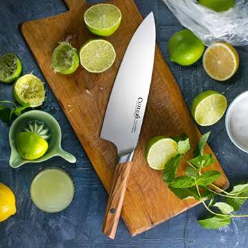 Cutluxe Chef Knife with Olive Wood Handle and Full Tang