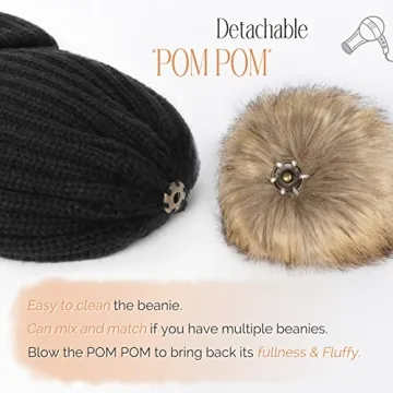 FURTALK Beanie for Women Fleece Lined with Pom Pom