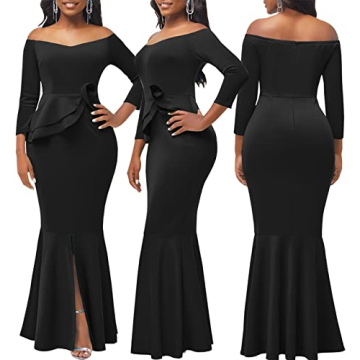 Elegant Off Shoulder Bodycon Maxi Dress for Women
