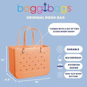 BOGG BAG Original Extra Large Tote Bag for Beach, Pool, Boat. Lightweight Waterproof Washable Durabl...