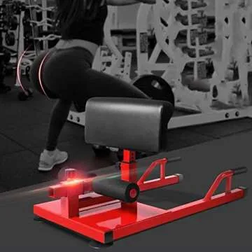 Sissy Squat Machine, Enow 3-in-1 Multifunctional Fitness Functional Core Workout Training Equipment with Deep Sissy Squat, Leg Exercise, Ab Workout for Home Cardio Gym Workout (Red)