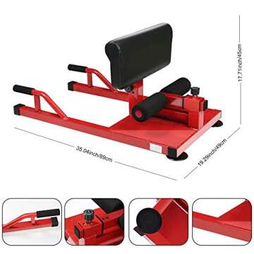 Sissy Squat Machine, Enow 3-in-1 Multifunctional Fitness Functional Core Workout Training Equipment with Deep Sissy Squat, Leg Exercise, Ab Workout for Home Cardio Gym Workout (Red)