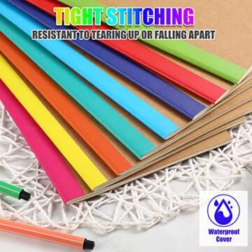 24 Packs A5 Composition Notebooks Kraft Lined Journals with Rainbow Spines Kraft Cover Travel Journa...
