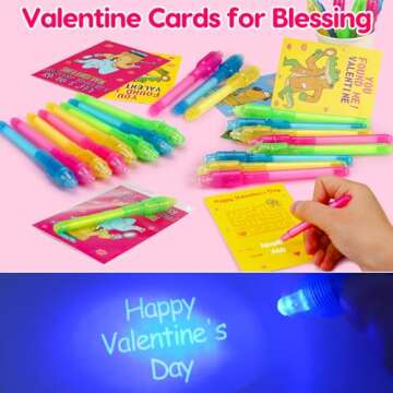 28PCS Valentine Gifts for Kids with Invisible Ink Pens