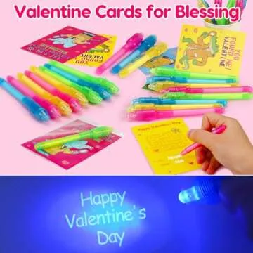 28PCS Valentine Gifts for Kids with Invisible Ink Pens