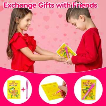 28PCS Valentine Gifts for Kids with Invisible Ink Pens