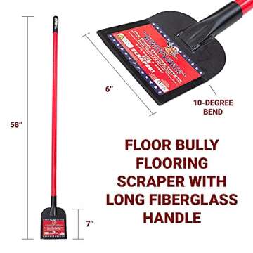 Bully Tools 91300 Floor Bully Flooring Scraper. Long Fiberglass Handle.