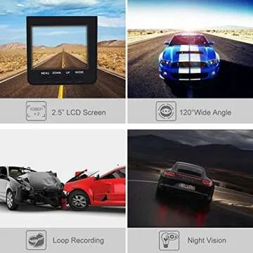 Dash Cam, Car Dash Cam, 2.5" Wide Angle Car Driving Recorder Dashboard Camera, Car DVR Vehicle Dash Cam with Night Mode, WDR, Loop Recording Excellent Video Images New