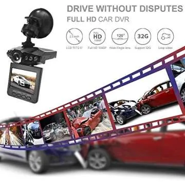 Dash Cam, Car Dash Cam, 2.5" Wide Angle Car Driving Recorder Dashboard Camera, Car DVR Vehicle Dash Cam with Night Mode, WDR, Loop Recording Excellent Video Images New