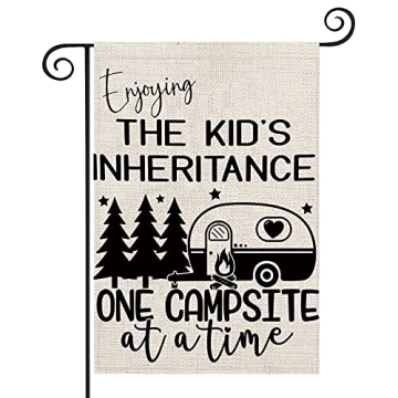 ZJXHPO Camper Gift Garden Flag - Enjoying The Kids Camping Spark Joy