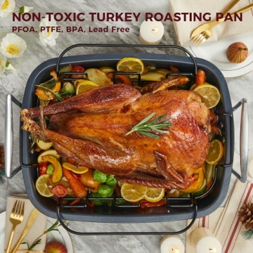 Nonstick Turkey Roasting Pan - Heavy Duty & Extra Large