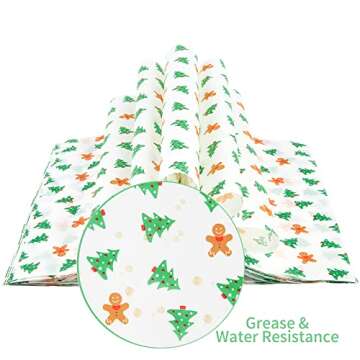 Ocmoiy 100 Sheets Wax Paper 10" x 10" Sandwich Wrapping Paper, Colored Decorative Deli Parchment Food Basket Liners for Wrapping Holiday Treats, Candy, Cookies