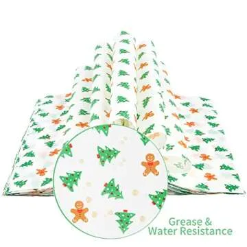 Ocmoiy 100 Sheets Wax Paper 10" x 10" Sandwich Wrapping Paper, Colored Decorative Deli Parchment Food Basket Liners for Wrapping Holiday Treats, Candy, Cookies