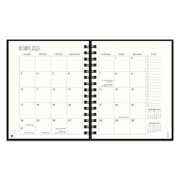Rae Dunn 2022-2023 Medium Spiral Planner - 17-Month Hardcover Calendar & Journal with Yearly, Monthly & Weekly Views - Kraft (Beige Font)