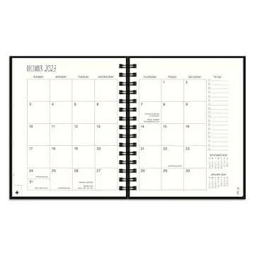 Rae Dunn 2022-2023 Medium Spiral Planner - 17-Month Hardcover Calendar & Journal with Yearly, Monthly & Weekly Views - Kraft (Beige Font)