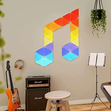 Nanoleaf Shapes Triangles WiFi and Thread Smart RGBW 16M+ Color LED Dimmable Gaming and Home Decor Wall Lights Smarter Kit (17 Pack)