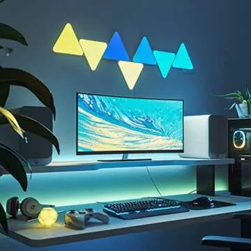 Nanoleaf Shapes Triangles WiFi and Thread Smart RGBW 16M+ Color LED Dimmable Gaming and Home Decor Wall Lights Smarter Kit (17 Pack)