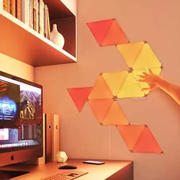 Nanoleaf Shapes Triangles WiFi and Thread Smart RGBW 16M+ Color LED Dimmable Gaming and Home Decor Wall Lights Smarter Kit (17 Pack)