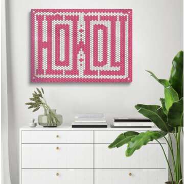 Howdy Tile Wall Art, Boho Poster, Western Decor, Bright Pink, Howdy Typography Pink Art Print, Farmh...