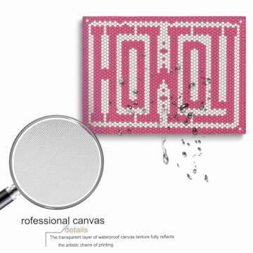 Howdy Tile Wall Art, Boho Poster, Western Decor, Bright Pink, Howdy Typography Pink Art Print, Farmhouse Decor, Modern Pink Print，Gift For Girl Cave Living Room Office Wall Decor 24x36inch unframed