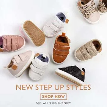 BABSMULY Baby Boys Girls Shoes Non-Slip Rubber Sole High-Top PU Leather Sneakers Infant First Walkin...