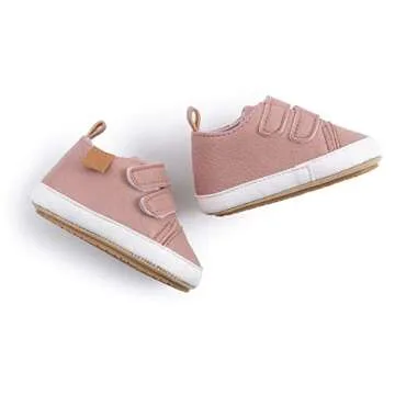 BABSMULY Baby Boys Girls Shoes Non-Slip Rubber Sole High-Top PU Leather Sneakers Infant First Walking Shoes Toddler Crib Shoes Newborn Loafers Flats.(Pink, 12-18 Months)