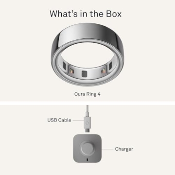 Oura Ring 4 - Silver - Size 8 - Smart Ring - Size First with Oura Ring 4 Sizing Kit - Sleep Tracking Wearable - Heart Rate - Fitness Tracker - Up to 8 Days of Battery Life