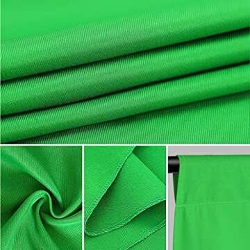 CPLIRIS 10x12ft Large Green Screen Backdrop for Photography, Chromakey Green Screen Background Polyester Green Fabric for Photoshoot, Zoom Meeting, Game Live Steaming