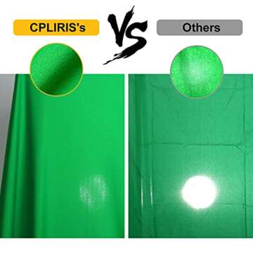CPLIRIS 10x12ft Large Green Screen Backdrop for Photography, Chromakey Green Screen Background Polyester Green Fabric for Photoshoot, Zoom Meeting, Game Live Steaming