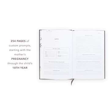 Promptly Journals, A Complete Childhood History: From Pregnancy to 18 Years Old (Powdered Lilac, Purple, Leatherette) | Baby Book and Pregnancy Journal | Baby Memory Book