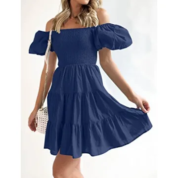 ZESICA Mini Dress - Versatile Off Shoulder Fashion