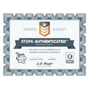 STEM.org Dinosaur Painting Kit for Kids with Dino Trivia-Dinosaur Crafts for Kids Ages 3-5 + w/ 2T-R...