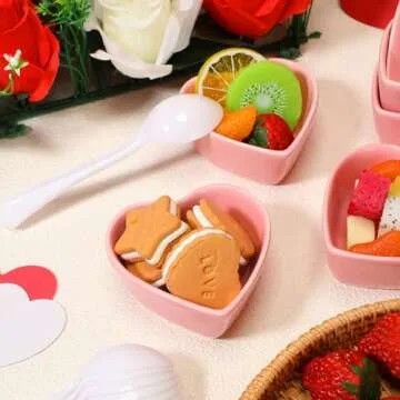 Suclain Valentine's Day Heart Shaped Ceramic Bowls Set