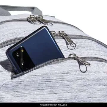 adidas Excel Backpack Durable Large Athletic Student Laptop Book Bag for Boys/Girls Discontinued, Two Tone White/Onix Grey/Shadow Chrome, One Size