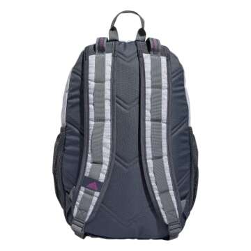 adidas Excel Backpack Durable Large Athletic Student Laptop Book Bag for Boys/Girls Discontinued, Two Tone White/Onix Grey/Shadow Chrome, One Size